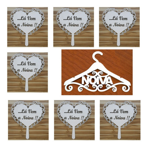 Kit Casamento 7placas+2 Cabides+placa Alianças+placa Cadeira