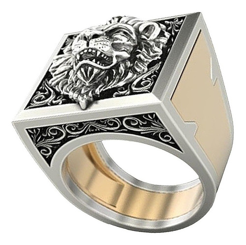 Anillo De Rey Anillo De Cabeza De León Para Hombre 6#-12#