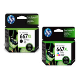 Kit Cartuchos Hp 667 Xl Preto Color 1275 2376 2775 2776 6475