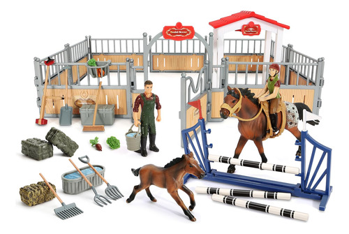 Set De Juego Horse Stable Kidbest Con Juguetes Para Caballos