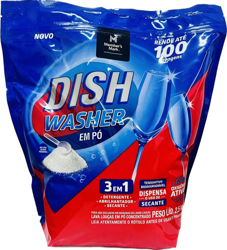 Detergente Em Pó 3 Em 1 Dish Washer 2,5kg Lava Louça