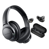 Combo Auriculares + Headphones Inalambricos, Negro Soundc...