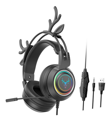 Auriculares Para Juegos Con Cable Auriculares Para Negro