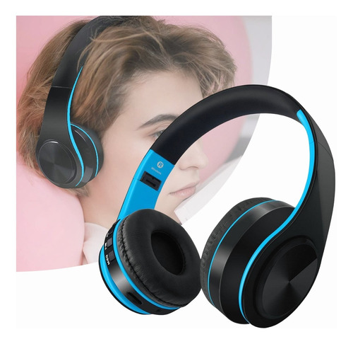 Audífono Cuero Inalámbrico Plegable Diadema Bluetooth Bt5.0