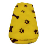 Roupa Capa Soft Para Cachorro Amarelo Com Patinhas Tamanho P