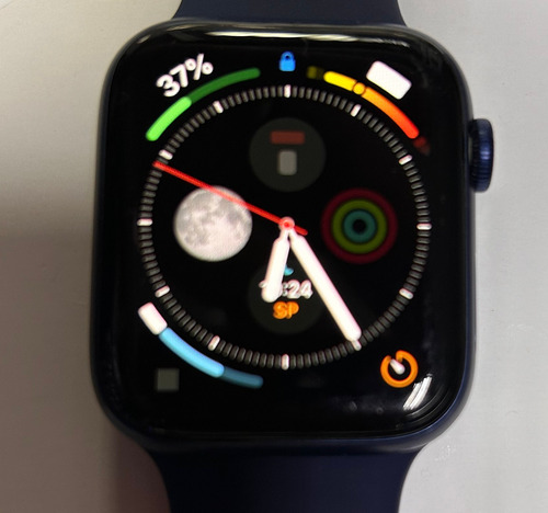 Apple Watch 44mm + Celular - Série 6 - Azul - Pouco Uso
