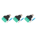 Adaptador De Tornillo Rj45, 3 Unidades, Terminal Hembra, Ros