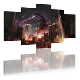 5 Cuadros En Canvas De Shin Godzilla Con Marco 100x56cm