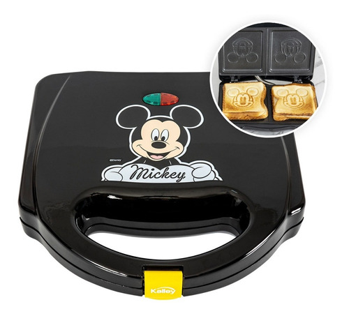 Sanduchera Kalley Mickey Mouse De Disney K-dsm101n Negro