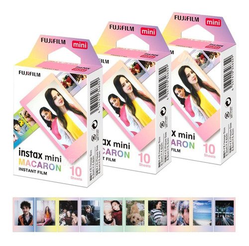 Kit 30 Filmes Instax Mini Macaron Para Mini 11 Mini 9 E Link