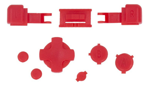 Botones Color Rojo Claro Solido Para Game Boy Advance Gba Sp