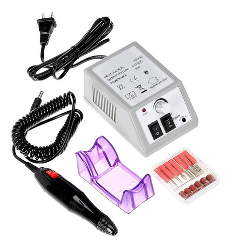 Set Manicure Pedicure Taladro Pulidor Eléctrico De Uñas 10w 