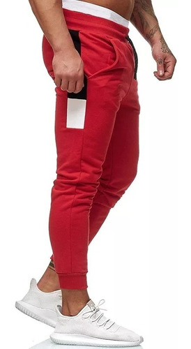 Jogging Hombre Frisa Combinado Deportivo Invierno Pantalon