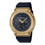 Reloj Casio Gms2100gb-1a Golden Original Para Dama E-watch Color De La Correa Negro Color Del Bisel Dorado Color Del Fondo Negro