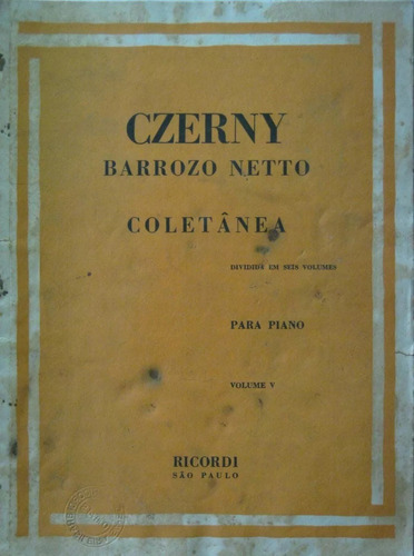 Partitura Czerny Coletanea Para Piano  Volume V