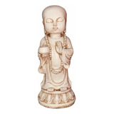 Buda Monje Bebé Con Cuenco De 27cm En Resina Apto Exterior