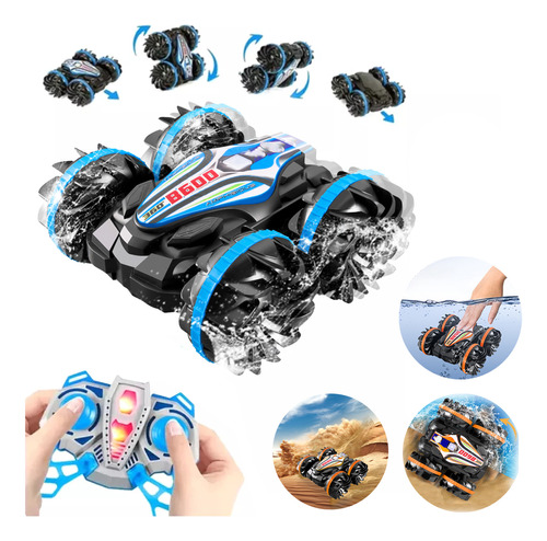 Rc Coches De Juguete Anfibio Doble Lado Rotación 360° Niños