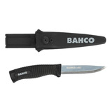 Cuchillo Bahco 2446 Con Funda Survival Camping Fishing Trail, Color Negro