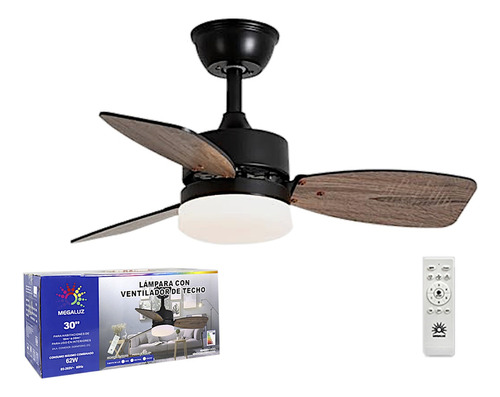 Lampara Led Con Ventilador Luz A 3 Tonos Con Control 62w