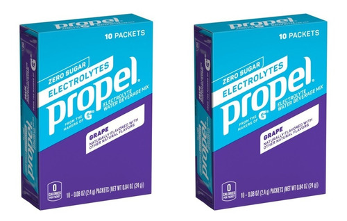 Propel En Polvo Paquetes Individuales Sabor Uva 20pzs 2pack