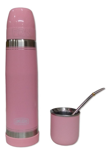 Termo Lumilagro Inox Rosa + Mate R + Bombilla 340 - Fdn P9