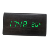 Reloj Despertador Escritorio Triangulo Led(fecha/temp) Color Negro Con Led Verde