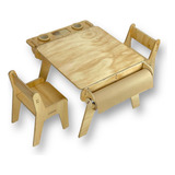 Mesa Montesori Con Rollo Infantil Madera Popi