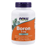 Supplement Now Boron, 3 Mg, Soporte Estructural, 250 Cápsula