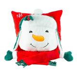 Cojín Navideño Relleno Suave Almohada Decoración Navidad Color Muñeco De Nieve