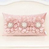 Funda De Cojín Decorativa 3d Flor Rosa, 12x20 Pulgadas