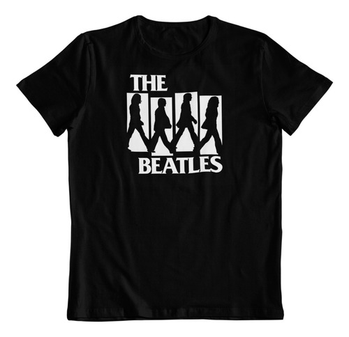 Polera Algodon Estampada Dtf Beatles Logo Abbey Road