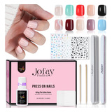 Jofay Fashion - Juego De 10 Puntas De Unas De Gel Cortas, Ju