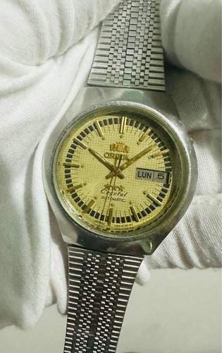 Reloj Orient Crystal 3 Stars Vintage Automatic, Dial Dorado 
