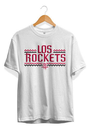 Remera Basket Nba Houston Rockets Blanca Logo Los Rockets