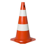 12 Cones De Sinalização Pvc 50cm Laranja E Branco Transito Cor Cone Laranja E Branco