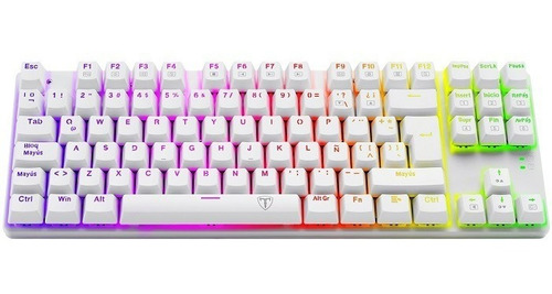 Teclado T-dagger Bora White Rgb T-tgk313w Mecanico Red