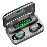 Auriculares Bluetooth Y Batería Portátil Tws F9-5 Impermeables, Color Negro Claro, Color Verde