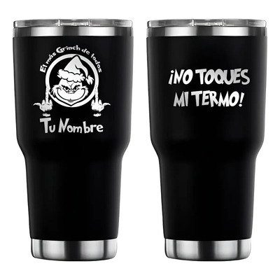 Grinch Termo 30 Oz Vaso Térmico Láser Personalizado Regalos Negro Grinch