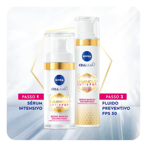 Kit Nivea Cellular Luminous Sérum 30ml + Fluido Fps 50 40ml Tipo De Pele Todo Tipo De Pele