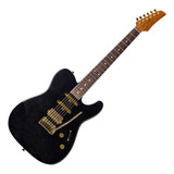 Guitarra Seizi Katana Sakura Tele Hss Pearl Black Gold C/bag