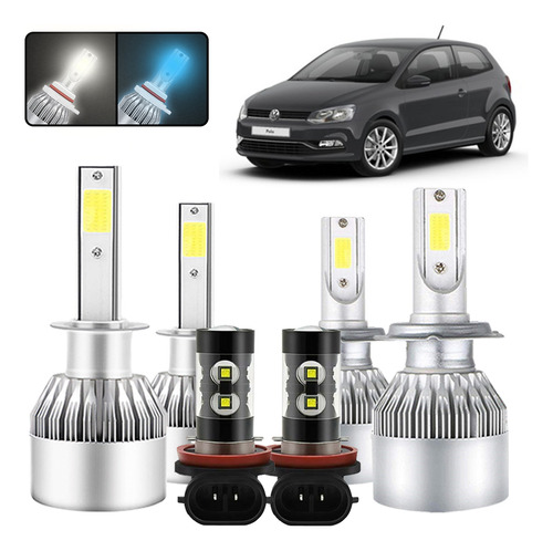 Kit De Focos Led H1 H7 H11 Para Volkswagen Polo 2013-2016