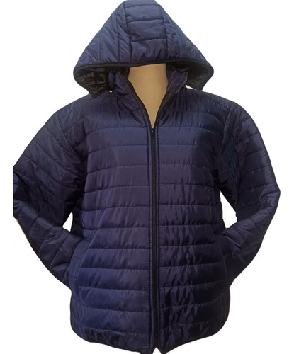 Campera Mujer Inflable C/capucha Simil Pluma Talle Especial
