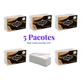 Kit 5 Pacotes Papel Toalha Interfolha Branco Secar As Mãos