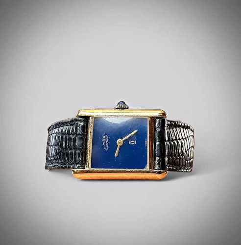 Reloj Cartier París Tank Must 925 Plata Dorada De Colección