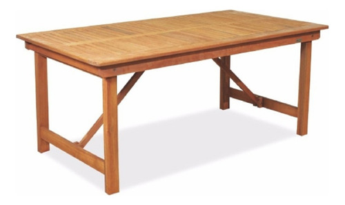 Mesa De Madera Ecomadera Para Jardin Patio Quincho Comedor Exterior Interior Eucalipto Plegable 1,80mts Iguazu Max Color Marrón