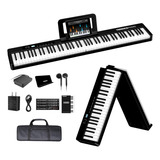 Piano Plegable 88 Teclas Con Bluetooth Y Lcd, Altavoces 2 X
