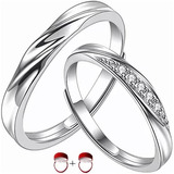 Anillo Pareja De Promesa Plata 925 Para Hombre Y Mujer