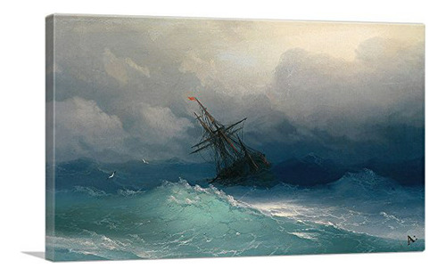 Cuadro  Naufragio En El Mar  De Aivazovsky - 26  X 18 