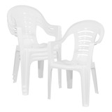 Sillón Silla Plástica X4 Unidades Apilable Reforzada Malawi