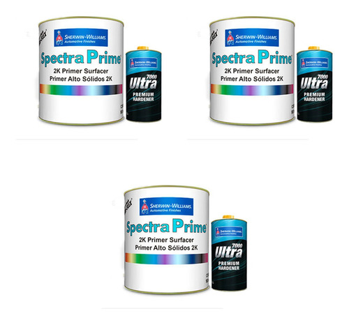 Spectra Primer Preto Pu 900ml + Catalisador Lazzuril 3 Kits